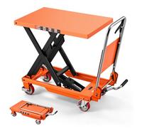 VEVOR Chariot à Table Élévatrice Hydraulique, Charge 350 kg, Hauteur de Levage 720 mm, Table Élévatrice Manuelle à Simple Ciseau, pour Manutention et Transport, en Acier, 4 Roues et Poignée Pliable