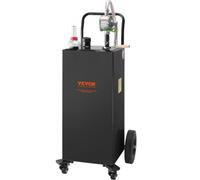 VEVOR Chariot de carburant 30 gallons réservoir de stockage d'essence 4 roues, pompe de transfert manuelle, conteneur de carburant essence diesel pour voitures, tondeuses à gazon, VTT, bateaux, noir