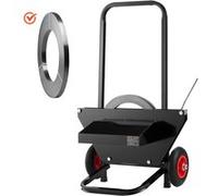 VEVOR Chariot de cerclage pour bobines de cerclage en acier avec noyaux de 600 mm, distributeur de cerclage robuste avec roues en caoutchouc, adapté aux usines, entrepôts et zones de chargement
