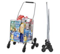 VEVOR Chariot de Courses Pliable, 45 L, Chariot Monte Escalier d'Épicerie avec Roues à Pivotantes 360°, Chariot Utilitaire Léger, pour Shopping, Bureau, Déménagement, Transport, Extérieur, Argent
