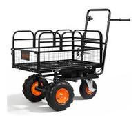 VEVOR Chariot de Jardin Électrique 500W - 226kg - 3 Roues Tout-Terrain - Acier Noir - EWB7614