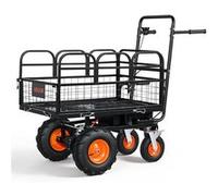 VEVOR Chariot de Jardin Électrique 500W - 300kg - 4 Roues Tout-Terrain - Acier Noir - EWB8613