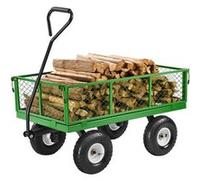 VEVOR Chariot De Jardin Transport Robuste Acier Avec Poignée Rotative 180°Capacité 408kg Vert et noir