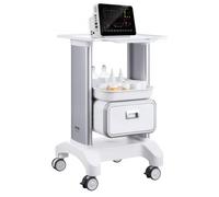 VEVOR Chariot de Laboratoire à 2 Niveaux, Chariot Médical Mobile 1 Tiroir et 1 Plateau Supérieur, Chariot de Soins avec Matériau ABS, 4 Roues Silencieuses, pour Labo, Clinique, Hôpital, Salon, Blanc