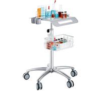 VEVOR Chariot de Laboratoire en Alliage d'Aluminium, Chariot Médical à 3 Couches, Chariot de Service Hauteur Réglable 680-1090 mm avec roulettes et Panier, pour Labo Salon Hôpital, Usage Dentaire