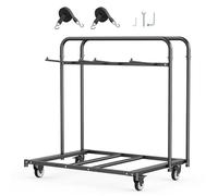 VEVOR Chariot de Rangement de Chaise Pliable 180 kg pour 5 Tables + 14 chaises avec Support de Chaise avec roulettes pivotantes et Roues de Blocage, pour fêtes, hôtels, Noir Mat