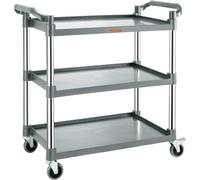 VEVOR Chariot de Service Transport Utilitaire 3 Niveaux Charge Totale 100kg Gris