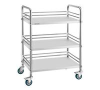 VEVOR Chariot de Service Utilitaire 3 Niveaux, Desserte en Inox avec Roues Verrouillables, pour Soins Médicaux Hôpital Clinique Restaurant Cuisine et Salon de Coiffure, Chariot de Laboratoire Mobile