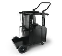 VEVOR Chariot de soudage 2 plateaux avec armoire verrouillable Mobilité de soudage Max. 120kg Appareils de soudage Chariot avec 2 supports pour bouteilles de gaz Idéal pour le soudage manuel Soudage à