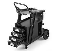 VEVOR Chariot de soudage 2 niveaux – 4 tiroirs, 120 kg, roues 360° – Pour MIG/Plasma
