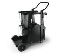 VEVOR Chariot de Soudage à 2 Niveaux Chariot Poste à Souder Armoire Antivol Verrouillable Charge 120 kg Roues 360° Chaînes Sécurité Stockage Réservoirs pour Atelier TIG ARC MMA Découpeur Plasma