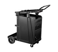 VEVOR Chariot de Soudage à 2 Tiroirs Chariot Poste à Souder Armoire Antivol Verrouillable Charge Statique 158 kg Roues 360° Chaînes Sécurité Stockage Réservoirs pour Soudeuse MIG TIG Coupeuse Plasma