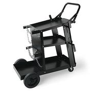 VEVOR Chariot de Soudage à 3 Niveaux Chariot Poste à Souder Capacité Charge 181,4 kg Roues 360° Chaînes Sécurité Stockage Réservoirs Chariot Soudure MIG pour Atelier TIG Arc MMA Découpeur Plasma