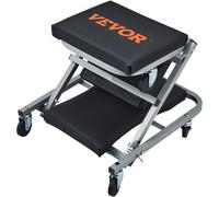 VEVOR Chariot de Visite et Tabouret d’Atelier 2 en 1, Chariot Roulant Pliable pour Mécanicien, Capacité 136 kg, Profil Bas, 6 Roues, pour Garage, Magasin, Réparation Automobile, Allonger ou s'Asseoir