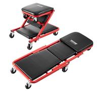 VEVOR Chariot de visite pliable en Z — Tabouret d'atelier 91,4cm 136kg 6 roues siège rembourré