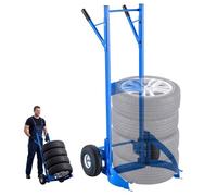 VEVOR Chariot Porte-Roue Charge 200 kg en Acier pour 4 Pneus de 550-750 mm, Diable Porte-Pneus avec Roues Pneumatiques de 254 mm, pour Berlines, SUV, Monospaces et Ateliers de Réparation Automobile