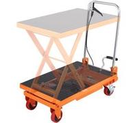 VEVOR Chariot à Table Élévatrice Hydraulique Capacité Charge 150 kg Chariot Élévateur Manuel à Ciseaux Simples Hauteur Levage 720 mm 4 Roues Coussin Antidérapant pour Manutention Transport Matériaux