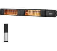VEVOR Chauffage radiant, 3000 W, radiateur de chaleur avec télécommande, protection IP65, appareil de chauffage extérieur infrarouge en carbone à 9 vitesses avec minuterie, pour véranda, terrasse, sal