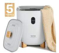 VEVOR Chauffe Serviettes 25 L, Seau Sèche-serviettes pour Salle de Bain, avec Écran LED, Réglage de la Température et Minuterie 20/40/60/90 min, pour Couvertures Peignoirs, Spa Massage, Gris