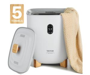 VEVOR Chauffe Serviettes 25 L, Seau Sèche-serviettes pour Salle de Bain, avec Écran LED, Réglage de la Température et Minuterie 20/40/60/90 min, pour Couvertures Peignoirs, Spa Massage, Gris