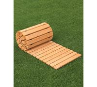 VEVOR Chemin de Jardin en Bois, 368x43 cm, Allée de Jardin Droite Déroulante Antidérapante Décorative en Cèdre avec Connexion par Câble Métallique, pour Fêtes, Mariages, Cour, Terrasse, Extérieur