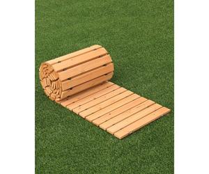 VEVOR Chemin de Jardin en Bois, 368x56 cm, Allée de Jardin Droite Déroulante Antidérapante Décorative en Cèdre avec Connexion par Câble Métallique, pour Fêtes, Mariages, Cour, Terrasse, Extérieur