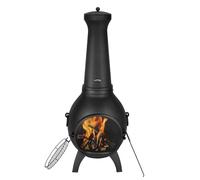 VEVOR Cheminée Extérieur, 559 mm, Poêle à Bois Sphérique en Aluminium Robuste pour Barbecue et Réchauffer, avec Grille, Couvercle de Cheminée Antirouille, pour Patio, Jardin, Arrière-Cour, Plein Air