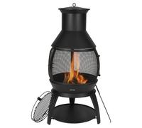 VEVOR Cheminée Extérieur, 559 mm, Poêle à Bois Sphérique en Fer Robuste pour Barbecue et Réchauffer, avec Grille, Couvercle de Cheminée Antirouille, pour Patio, Jardin, Arrière-cour, en Plein Air