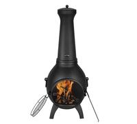 VEVOR Cheminée Extérieur, 559 mm, Poêle à Bois Sphérique en Aluminium Robuste pour Barbecue et Réchauffer, avec Grille, Couvercle de Cheminée Antirouille, pour Patio, Jardin, Arrière-cour, Plein Air