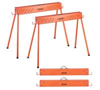VEVOR Chevalet de Sciage, Lot de 2, Tréteau de Sciage Pliable, Capacité de Charge 299,4 kg, avec Pieds Robustes, Patins Antidérapants, Outil Tout en Métal pour Menuiserie, Menuisiers, Bricoleurs Bois