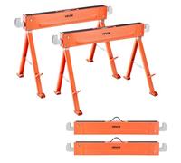 VEVOR Chevalet de Sciage, Lot de 2, Tréteau de Sciage Pliable, Capacité de Charge 600 kg, avec Pieds Robustes, Patins Antidérapants, Outil Tout en Métal pour Menuiserie, Menuisiers, Bricoleurs Bois