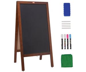 VEVOR Chevalet Stop Trottoir 102x51 cm Tableau Noir Magnétique avec Support en Bois Pliable Panneau Publicitaire Extérieur avec 4 Craies 4 Marqueurs 1 Effaceur pour Promotion Menu Bar Café Restaurant