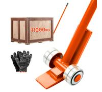 VEVOR Barre de Levier à Roulettes 4990 kg Barre Lève Meuble sur Roues 180,3 cm pour Manutention de Palettes de Grande Taille, Charges Lourdes, Blocs de Béton, Équipements, avec Poignée Acier Carbone