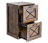 VEVOR Caisson de Bureau à 2 Tiroirs Avec Tringle de Suspension Réglable à 2 Niveaux Marron