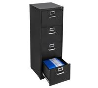 VEVOR Classeur vertical à 4 tiroirs avec serrure, caisson de bureau en métal robuste avec tringle de suspension amovible, rangement document pour dossiers format A4/Lettre/Légal, montage facile, noir