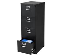 VEVOR Classeur Vertical à 4 tiroirs avec Serrure, Caisson de Bureau en métal Robuste avec Tringle de Suspension Amovible, Rangement Document pour dossiers Format A4/Lettre/Légal, Montage Facile, Noir