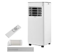 VEVOR Climatiseur Mobile 9000 BTU 2,6 kW, Climatiseur Portable 3-en-1 Refroidissement, Déshumidification et Ventilation, Télécommande, Panneau Tactile LED, Minuterie 24 h, Blanc, Classe Énergétique A