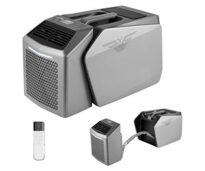 VEVOR Climatiseur Portable pour Camping 4850 BTU, Climatiseur Mobile Split à Double Tuyau pour Tente et Camping-car, avec Télécommande, Température Réglable 16-32 ℃, Débit d'Air 200 m³/h, Gris Foncé