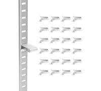 VEVOR Clips pour Crémaillère d'Étagère Lot de 40 Pinces de Support Réglables pour d'Étagères en Métal Bois Verre, Clips en Acier pour Rails d'Étagères, Armoires, Bibliothèques, Présentoirs, Argenté