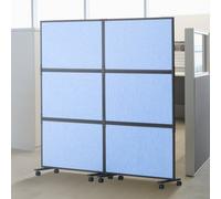 VEVOR Cloison de séparation acoustique, séparateur de pièce à 2 panneaux, paravent de bureau autoportant avec cloison en polyester et acier 45 pour réduire bruit et distraction visuelle, bleu indigo