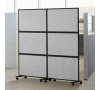 VEVOR Cloison de séparation acoustique, séparateur de pièce à 2 panneaux, paravent de bureau autoportant avec cloison en polyester et acier 45 pour réduire bruit et distraction visuelle, gris clair