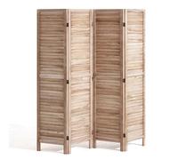 VEVOR Cloison de Séparation en Bois, Séparateur de Pièce Pliable à 4 Panneaux, Paravent de Confidentialité Intérieur à Volet 170 cm de Haut, pour Séparation de Pièce, Bureau, Chambre à Coucher