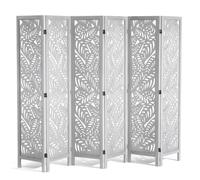 VEVOR Cloison de séparation en bois - Paravent pliable 6 panneaux 170 cm intérieur sculpté - Blanc