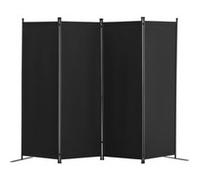 VEVOR Cloison de séparation en tissu, séparateur de pièce pliable à 4 panneaux, paravent de confidentialité intérieur pour bureau, chambre, salle à manger, maison, autoportant, 228x45x172,5 cm, noir