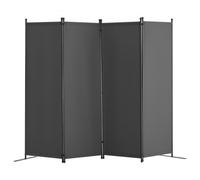 VEVOR Cloison de séparation en tissu, séparateur de pièce pliable à 4 panneaux, paravent de confidentialité intérieur pour bureau, chambre, salle à manger, maison, autoportant, 228x45x172,5 cm, gris