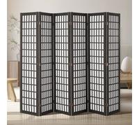 VEVOR Cloison de séparation japonaise à 6 Panneaux, séparateur de pièce pliable en bois, paravent de confidentialité, pour séparation de pièce, maison, bureau, restaurant et chambre à coucher, noir