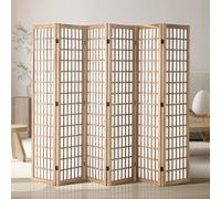 VEVOR Cloison de Séparation Japonaise à 6 Panneaux, Séparateur de Pièce Pliable en Bois, Paravent de Confidentialité, pour Séparation de Pièce, Maison, Bureau, Restaurant et Chambre à Coucher, Uni