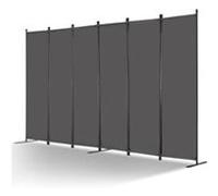 VEVOR Cloison de Séparation Paravent à 6 Panneaux 311 cm Séparateur Bureau Gris Gris