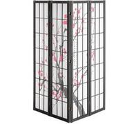 VEVOR Cloison Séparation Japonaise 4 Panneaux Fleur de Cerisier Design Décoratif 162×170cm Multicolore