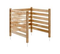 VEVOR Clôture de confidentialité en bois, 914 x 914 mm, clôtures d'écran pour climatiseur à 3 panneaux, avec piquets métalliques, installation facile, brise-vue extérieur pour décoration de jardin